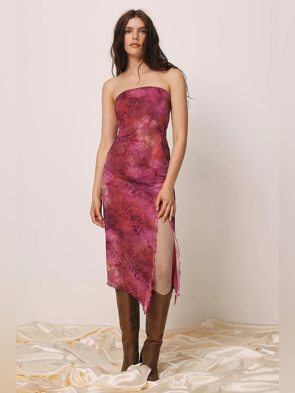 Urban Outfitters Samara Mesh Bandeau Midi Dress Y2K Fairycore Whimsy Goth Witchy